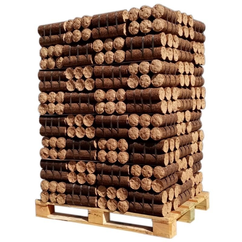 Bûche compressée– Feuillus + résineux – Palette de 960 kg