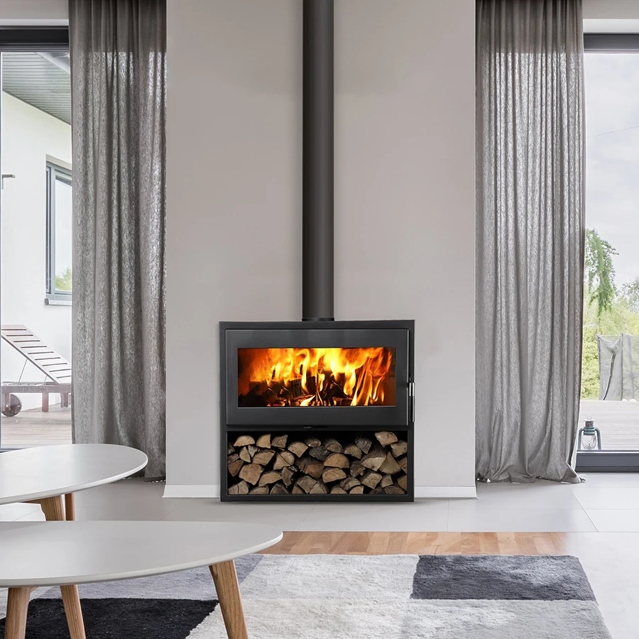 Poêle à bois étanche SUPRA Larry sur bûcher 8,5 kW